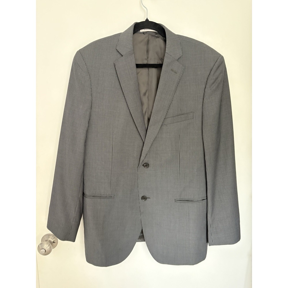 Joseph Abboud Mens Sport coat Suit jacket Gray Pinstripe Size 41R 100% Wool